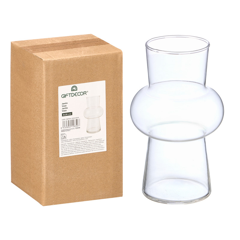 GLASS BUBBLE VASE 8X20CM