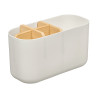 ORGANIZADOR PLASTICO BAMBU 5 HUECOS BLANCO