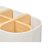 ORGANIZADOR PLASTICO BAMBU 5 HUECOS BLANCO