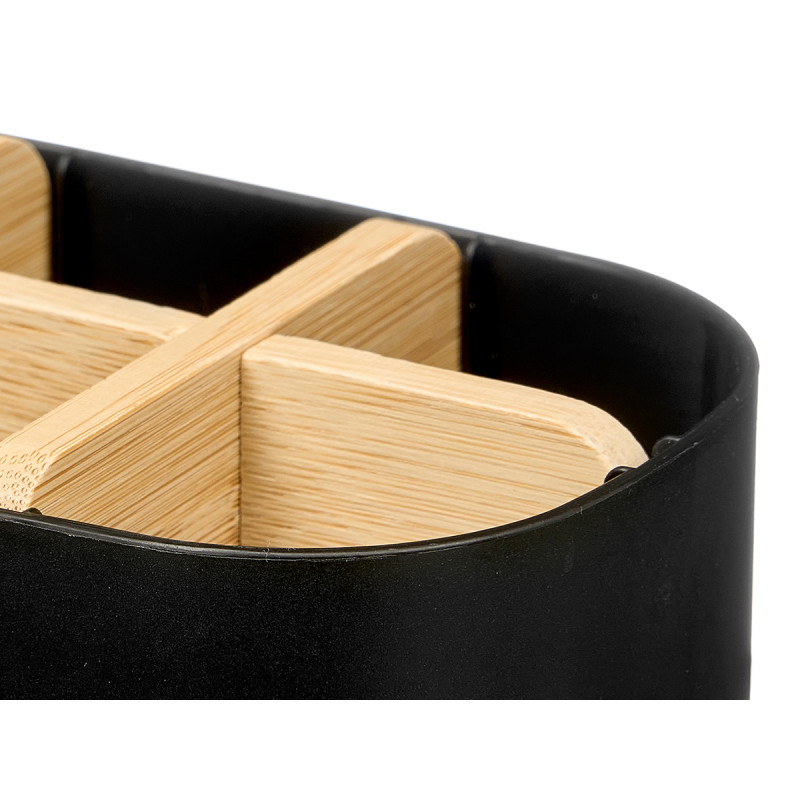 ORGANIZADOR PLASTICO BAMBU 5 FUROS PRETO