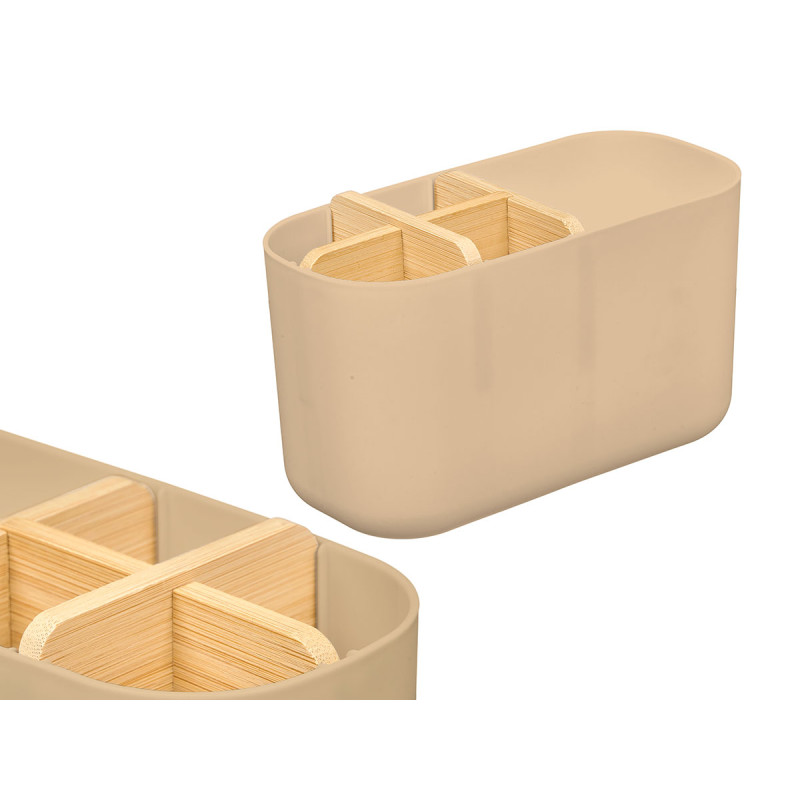 BAMBOO PLASTIC ORGANIZER 5 HOLES BEIGE