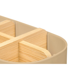 ORGANIZER PLASTICA BAMBU 5 FORI BEIGE
