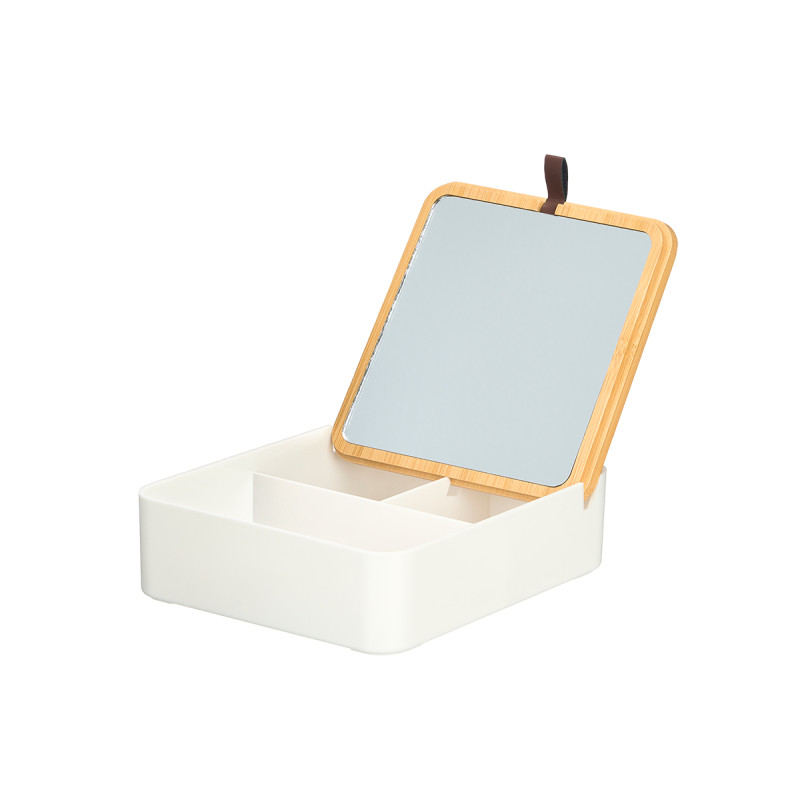 ORGANIZADOR ESPELHOS PLASTICO BAMBU BRANCO