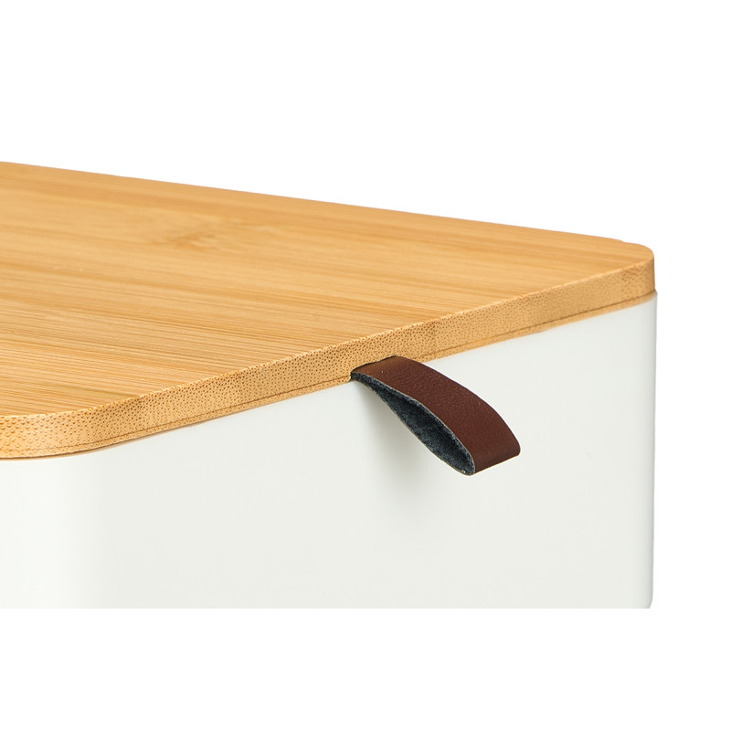 ORGANISATEUR MIROIR PLASTIQUE BAMBOU BLANC