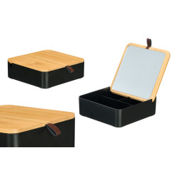 ORGANISATEUR MIROIR PLASTIQUE BAMBOU NOIR