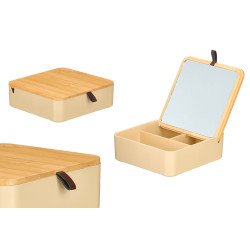 ORGANIZADOR PLASTICO ESPEJO BAMBU BEIGE