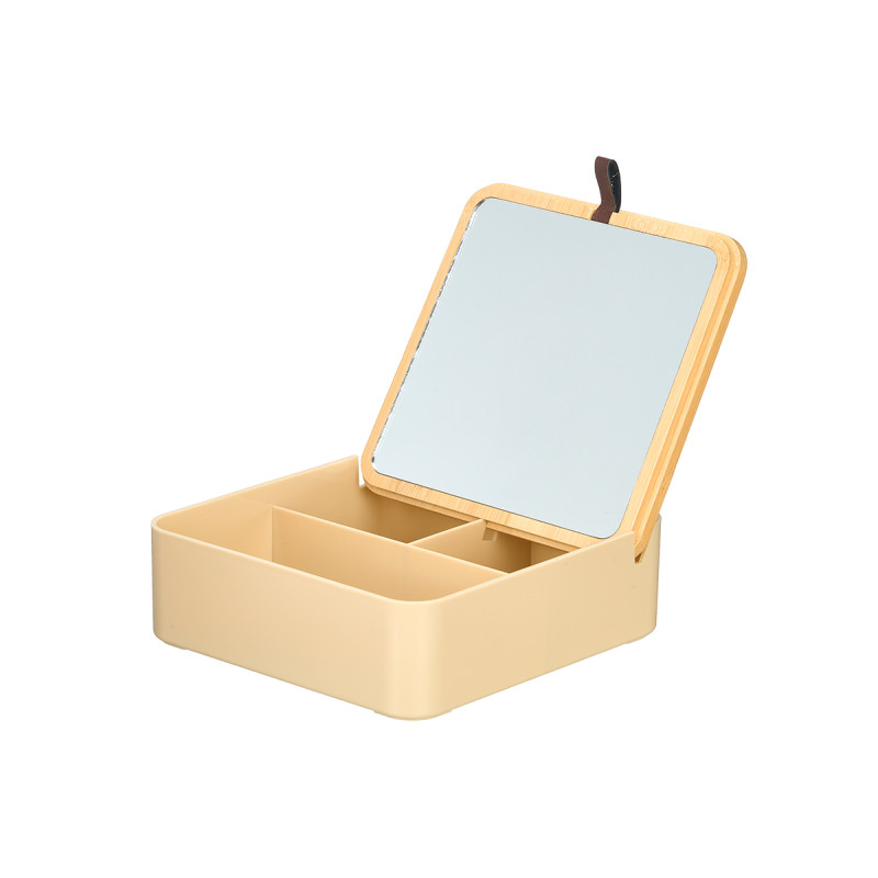 ORGANISATEUR MIROIR PLASTIQUE BAMBOU BEIGE