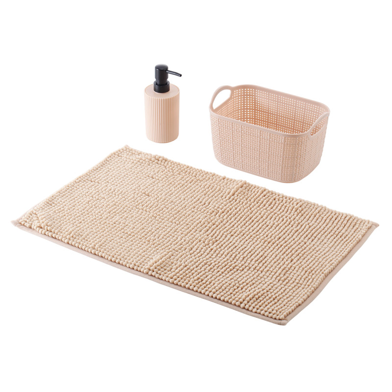 SET DA BAGNO BEIGE 3 PEZZI 