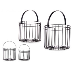 SET 2 PANIERS CYLINDRIQUES NOIR