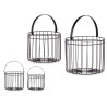 SET 2 BLACK CYLINDRICAL BASKETS