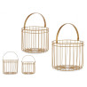 SET 2 GOLDEN CYLINDRICAL BASKETS