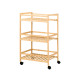3 TIER WIDE BAMBOO TROLLEY WHEELS