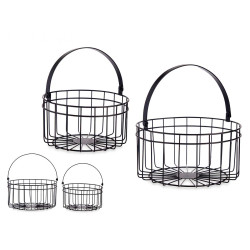 SET 2 PANIERS RONDS NOIRS