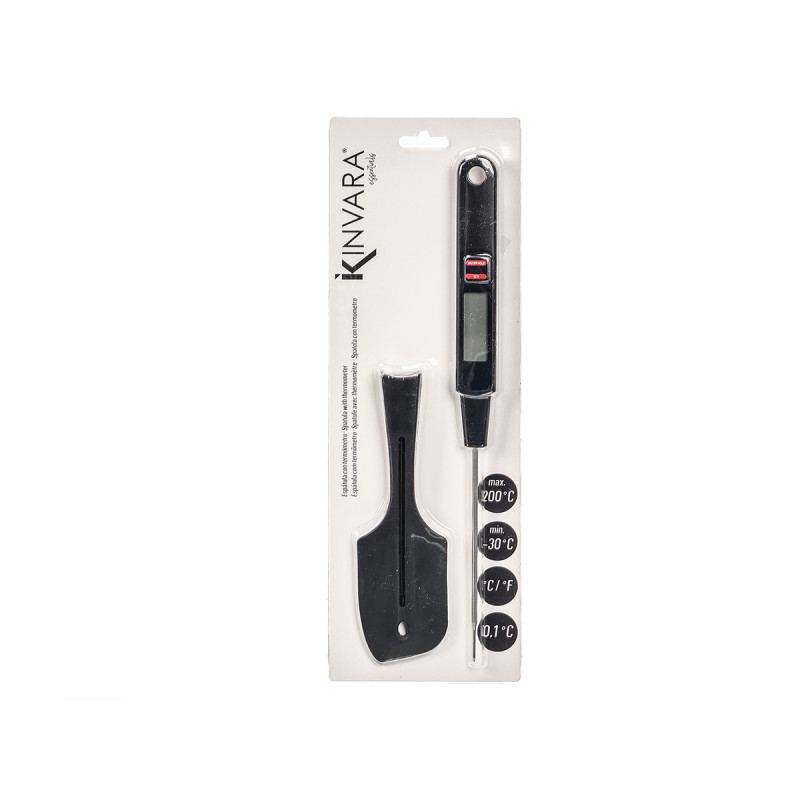 SILICONE SPATULA SPIKE TEMPERATURE BLACK
