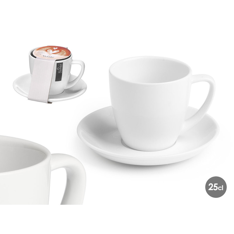 TASSE SOUCOUPE CAFÉ 250ML PORCELAINE