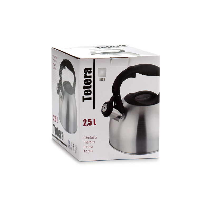 CHALEIRA AÇO INOX 2,5L ASA PLASTICO