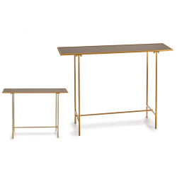 MESA RECTANGULAR NEGRA Y DORADA