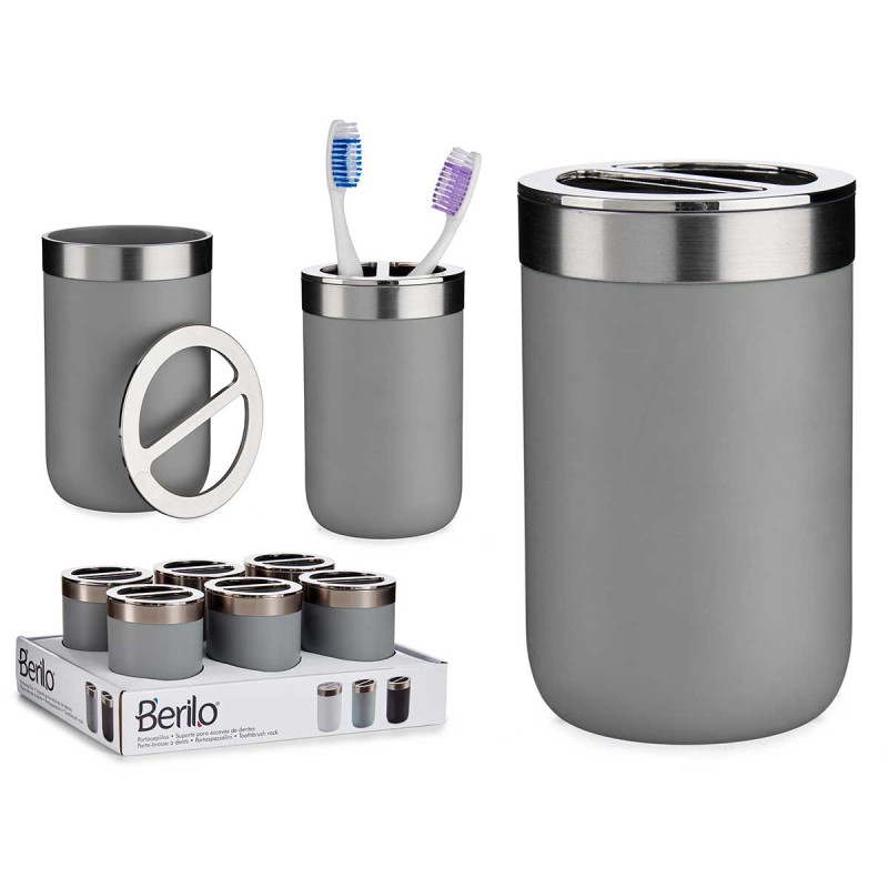 SILVER GREY TOOTH BRUSH HOLDER 