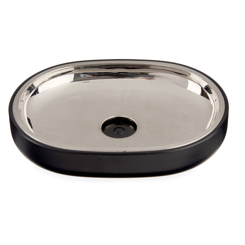 SILVER BLACK SOAP DISH 