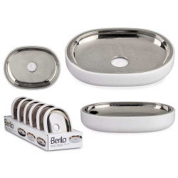 SILVER WHITE SOAP DISH