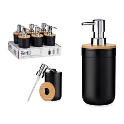 PORTASAPONE DOSIFICATORE NERO CON BAMBU