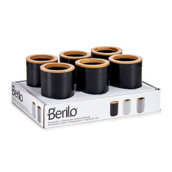 PORTA ESCOVAS PRETO COM BAMBU