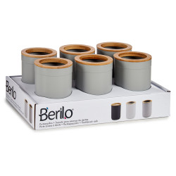 GREY TUMBLER WITH BAMBOO TOP