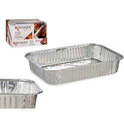 SET OF 4 RECTANGULAR ALUMINIUN TRAYS MED