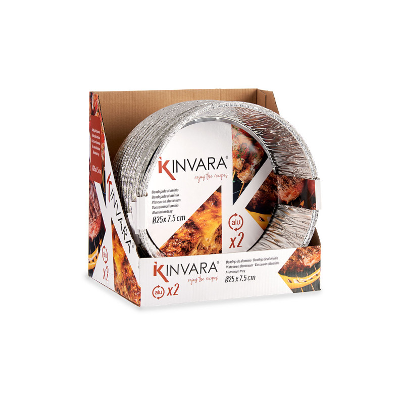 SET OF 2 BIG ROUND ALUMINIUN TRAYS