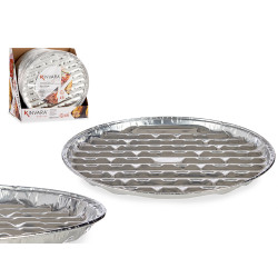 SET 4 PLATEAUX GRILL/PIZZA ALUMINIUM ROND