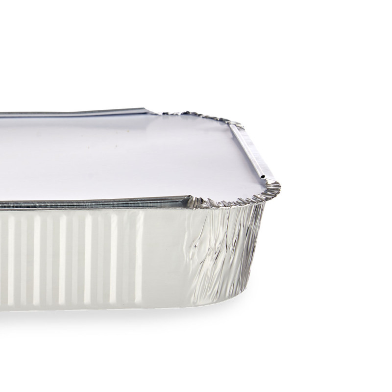 SET OF 2 DEEP ALUMINIUN TRAYS W/COVER