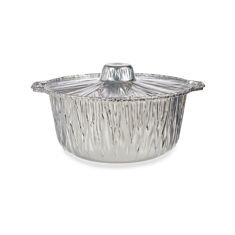 SET 2 CASSEROLES ALUMINIUM AVEC COUVERCLE MOYEN