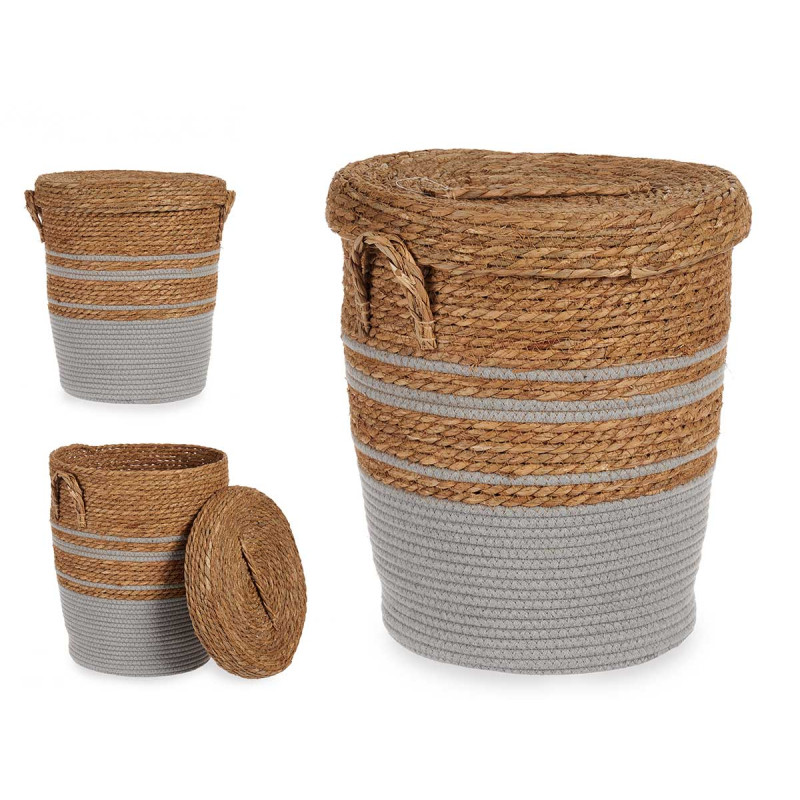 CESTA ALGA GRIGIO CON COPERCHIO PICCOLO
