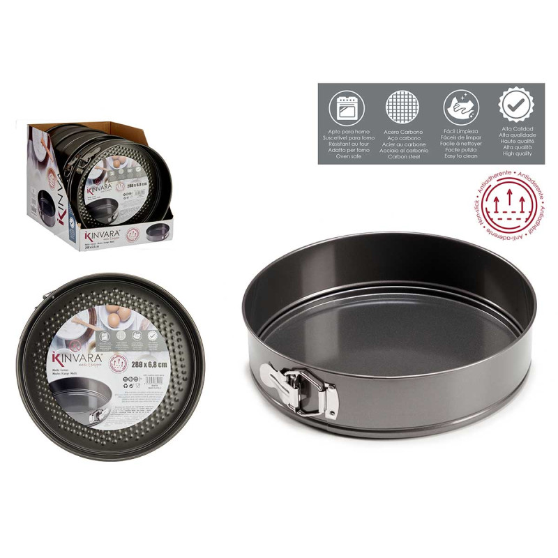 MOLDE REDONDA DE METAL AJUSTÁVEL 28CM 