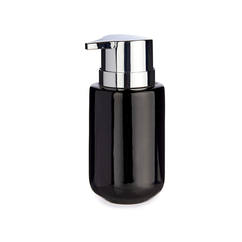 CERAMIC SOAP DISPENSER WIDE BLACK