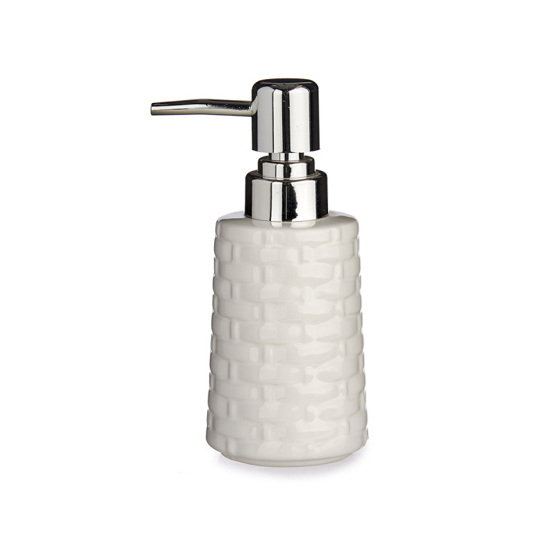 DOSIFICADOR JABON CERAMICA RELIEVE BLANC