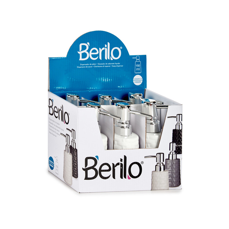 DOSIFICADOR JABON CERAMICA RELIEVE BLANC