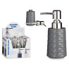 CERAMIC SOAP DISPENSER RELIEF GREY