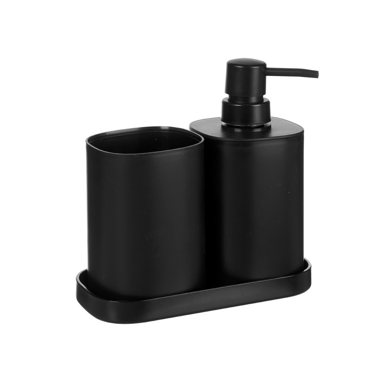 SET 3 PZS BAÑO PLASTICO NEGRO