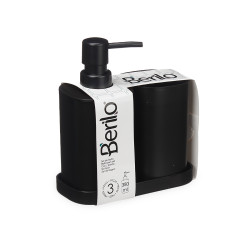 SET 3 PZ BAGNO PLASTICA NERO