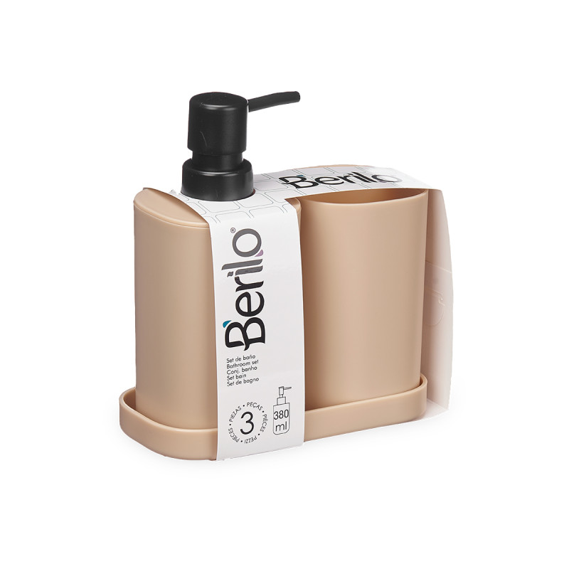 SET 3 PCS BAIN PLASTIQUE BEIGE