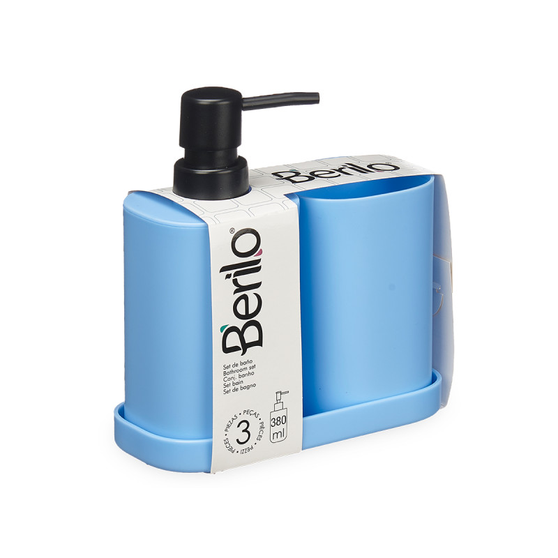 SET 3 PCS BAIN PLASTIQUE BLEU