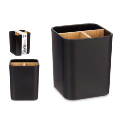 ORGANISEUR CARRÉ 3 COMPARTIMENTS BAMBOU NOIR