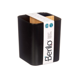 ORGANIZADOR CUADRADO 3 HUECOS BAMBU NEGRO