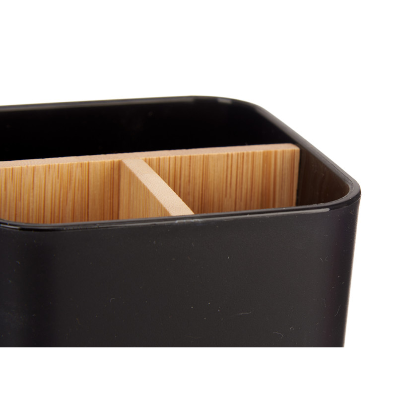 ORGANISEUR CARRÉ 3 COMPARTIMENTS BAMBOU NOIR