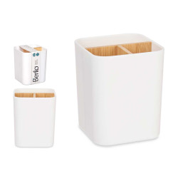 ORGANISEUR CARRÉ 3 COMPARTIMENTS BAMBOU BLANC
