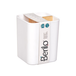 ORGANISEUR CARRÉ 3 COMPARTIMENTS BAMBOU BLANC