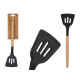 SPATULE EN SILICONE MANCHE EN BOIS NOIR