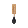 BLACK SOUP SPOON WITH WOODEN HANDLE