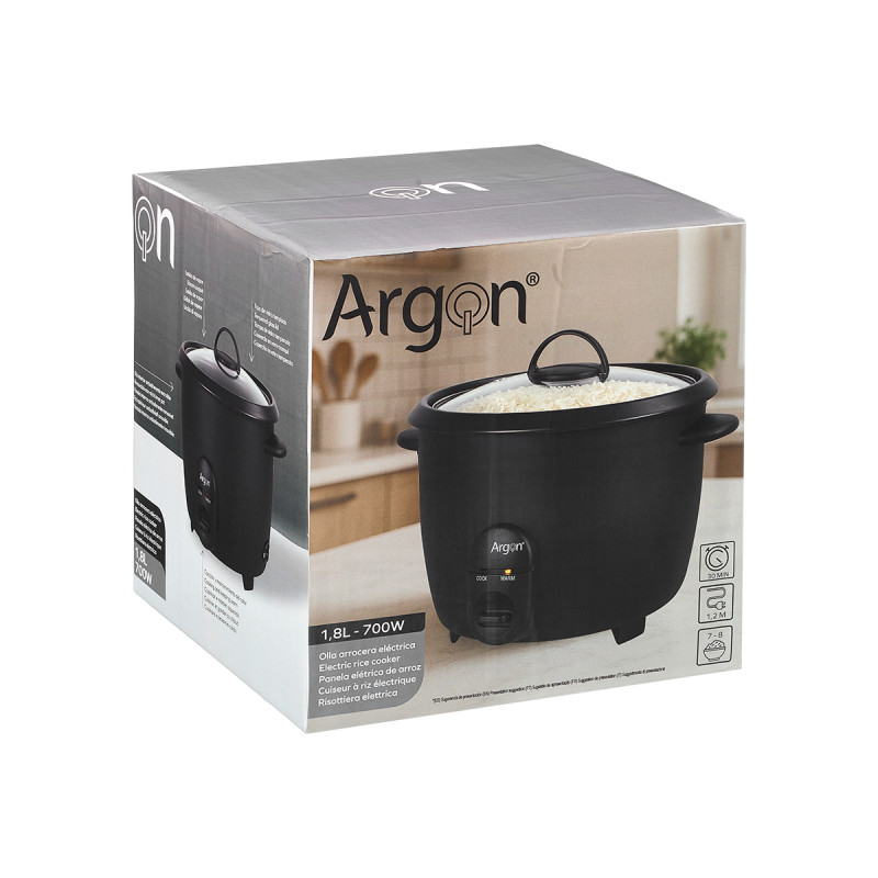 OLLA ARROCERA ELECTRICA NEGRO MATE 1,8L 700W